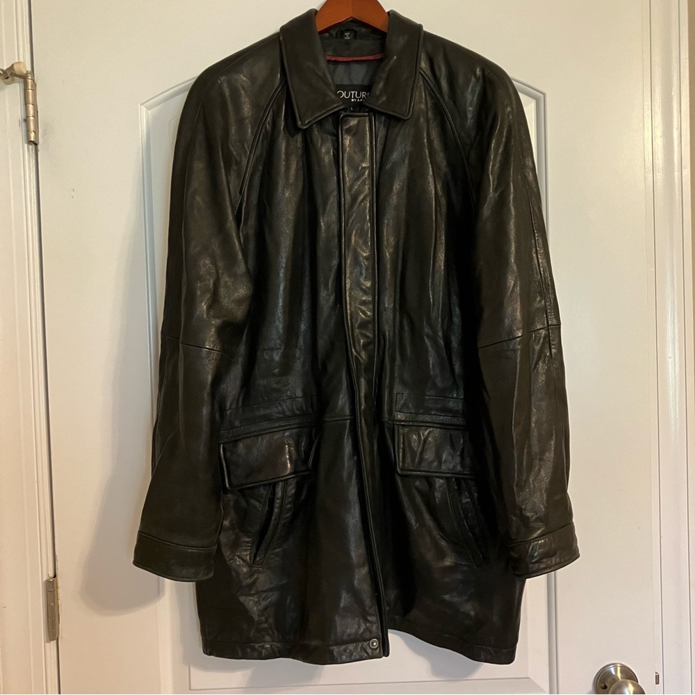 VTG Couture‎ By J Park Genuine Lambskin Leather Jacket Black Lined Men’s Sz L